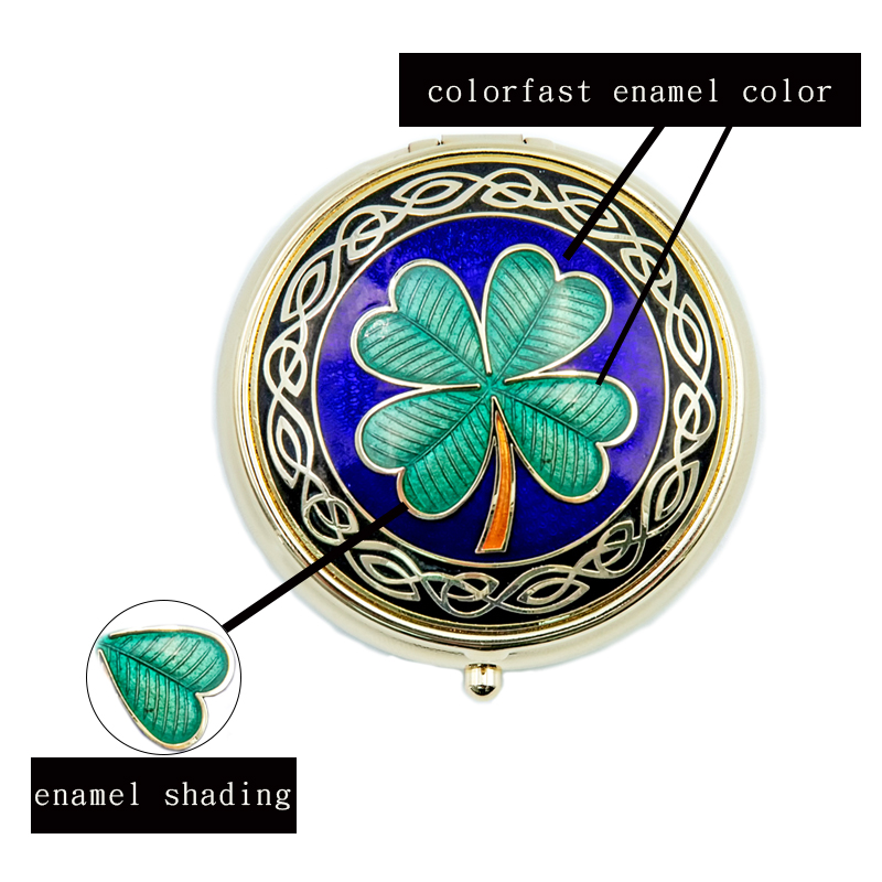 Round-shaped enamel pillbox